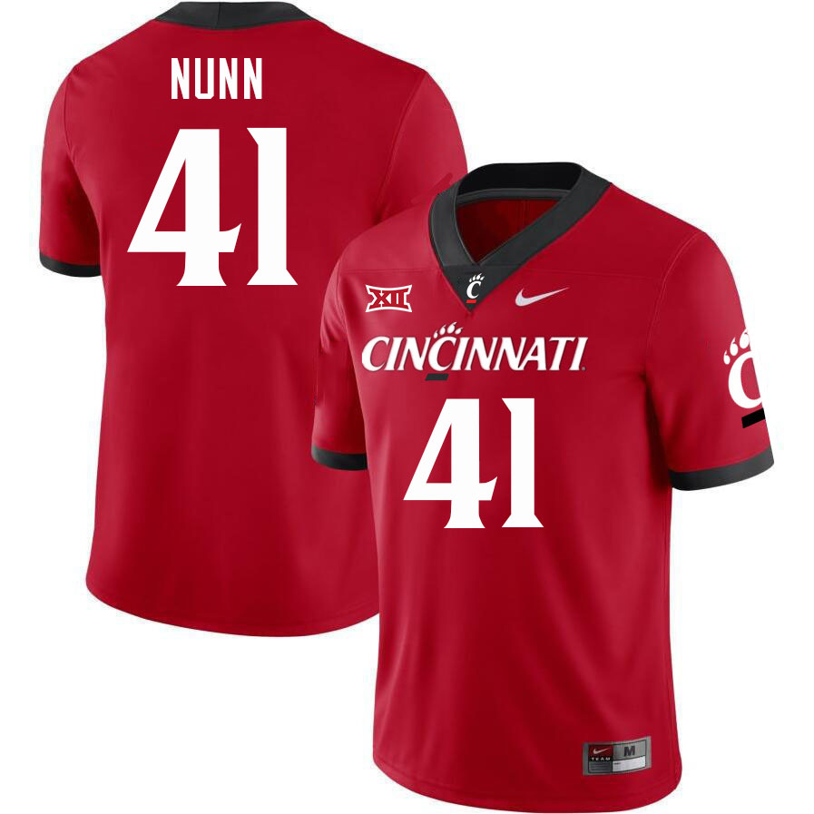 Cincinnati Bearcats #41 Nathan Nunn College Football Jerseys Stitched-Red